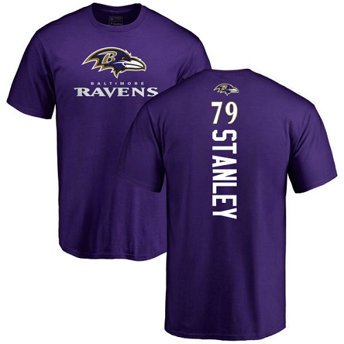 Men Baltimore Ravens Purple Ronnie Stanley Backer NFL Football #79 T Shirt->nfl t-shirts->Sports Accessory